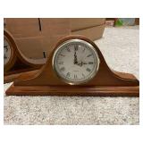 Set of 2 Mantel Clocks Windsor and Quartz Wood Case