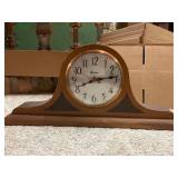 Set of 2 Mantel Clocks Windsor and Quartz Wood Case