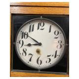 Vintage E. Ingraham Landau Wall Pendulum Clock with Oak Case