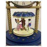 Nutcracker Ballet Themed Tabletop Clock with Rotating Carousel Figures