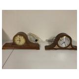 Lot of 2 Vintage Mantel Clocks - Telechron and Sessions Electric Wood Case