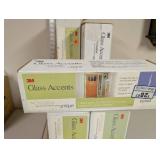 Lot of  3M Glass Accents Etched Sidelight Film Kits with Wood Storage Organizer