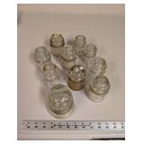 Lot of 9 Vintage Glass Electrical Insulators