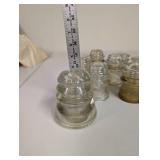 Lot of 9 Vintage Glass Electrical Insulators