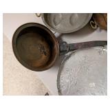 Assorted Vintage Metal Kitchenware Set with Trays, Bowls, and Pans