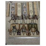 Set of 2 Southwestern Style Woven Tapestries with Geometric Patterns