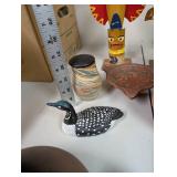 Collection of Native American Style Figurines, Pottery, Dolls, and Totem Decor