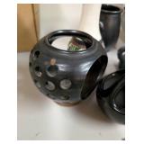 Lot of 10 Southwestern Native American Style Pottery Vessels and Spoon Rest