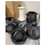 Lot of 10 Southwestern Native American Style Pottery Vessels and Spoon Rest