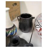 Lot of 10 Southwestern Native American Style Pottery Vessels and Spoon Rest