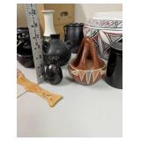 Lot of 10 Southwestern Native American Style Pottery Vessels and Spoon Rest