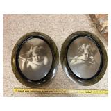 Pair of Antique Oval Framed Portrait Prints