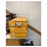 Indiana Glass Daisy & Button Antique Gold Snack Sets in Boxes