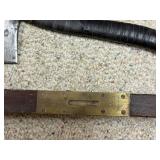 Vintage Wood Level and Hatchet with Wrapped Handle