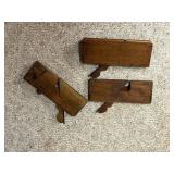 Set of 3 Antique Wooden Molding Hand Planes