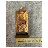 Hammered Solid Copper Match Holder with Embossed Pinecone Design