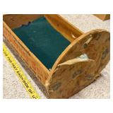 Vintage Wooden Box Cradle with Baby Sterling Brand Sardines Print