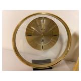 Set of 2 Gold Tone Desk Clocks - Kieninger and Bulova