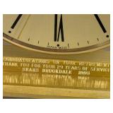 Set of 2 Gold Tone Desk Clocks - Kieninger and Bulova