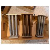 Set of 3 Vintage Metal Candle Molds with 6 Tubes Each