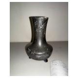 Kayserzinn 4146 Art Nouveau Pewter Vase with Floral Relief