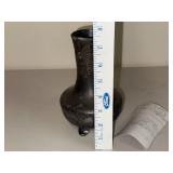 Kayserzinn 4146 Art Nouveau Pewter Vase with Floral Relief