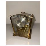 Vintage Brass Anniversary Glass Dome Mantel Clock