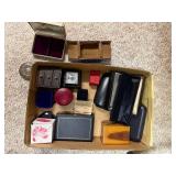 Collection of Vintage Jewelry Boxes and Decorative Metal Tray