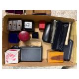 Collection of Vintage Jewelry Boxes and Decorative Metal Tray