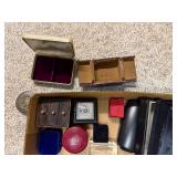 Collection of Vintage Jewelry Boxes and Decorative Metal Tray
