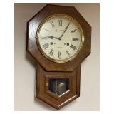 Montgomery Ward 30 Day Wall Clock with Octagonal Wood Case