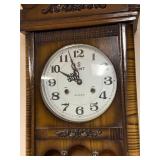 Vintage Wooden Wall Clock with Pendulum by Sint, 31-Day Wind-Up