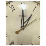 United Clock Corp Wall Clock with Roman Numerals and Pendulum