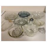 Vintage Glassware Collection with Serving Dishes, Citrus Juicer, and More