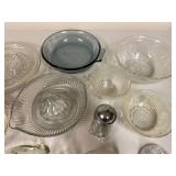 Vintage Glassware Collection with Serving Dishes, Citrus Juicer, and More