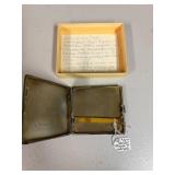 Vintage German Silver Cigarette Case 835 with Box and Handwritten Note