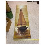 Large Three-Piece Canvas Sailing Boat Wall Art