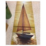 Large Three-Piece Canvas Sailing Boat Wall Art