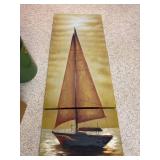 Large Three-Piece Canvas Sailing Boat Wall Art