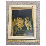 Framed Print of Girl with St Bernard Dog