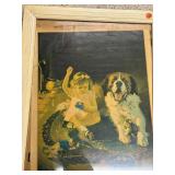Framed Print of Girl with St Bernard Dog