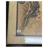 Framed Asian-Style Artwork with Birds and Blossoms