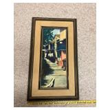 Framed Original Street Scene Oil Painting by Rosemary Fausbaugh