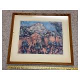 Framed Landscape Print with Wood Frame and Mat, 18x22 Inches