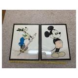 Set of 2 Framed Walt Disney Character Prints Mickey Mouse and Goofy