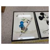 Set of 2 Framed Walt Disney Character Prints Mickey Mouse and Goofy