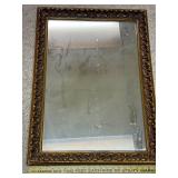 Ornate Framed Wall Mirror with Gold Detailing, 23x17 Inches