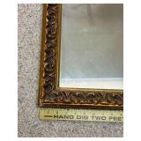 Ornate Framed Wall Mirror with Gold Detailing, 23x17 Inches