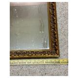 Ornate Framed Wall Mirror with Gold Detailing, 23x17 Inches