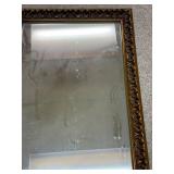 Ornate Framed Wall Mirror with Gold Detailing, 23x17 Inches